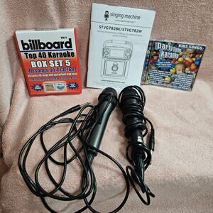 2 Karaoke Microphones, Party Tyme Karaoke, & Billboard Karaoke Box Set 5 Bundle